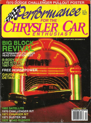 CHRYSLER CAR ENTHUSIAST 1992 DEC  - BIG BLOCKS, '70 CHALLENGER R/T,'71 DUSTER*